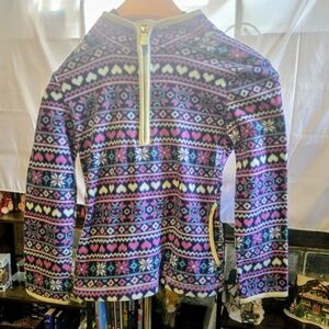 Faded Glory Kids Patterned Cowl Neck Jacket - Pink, Blue, White